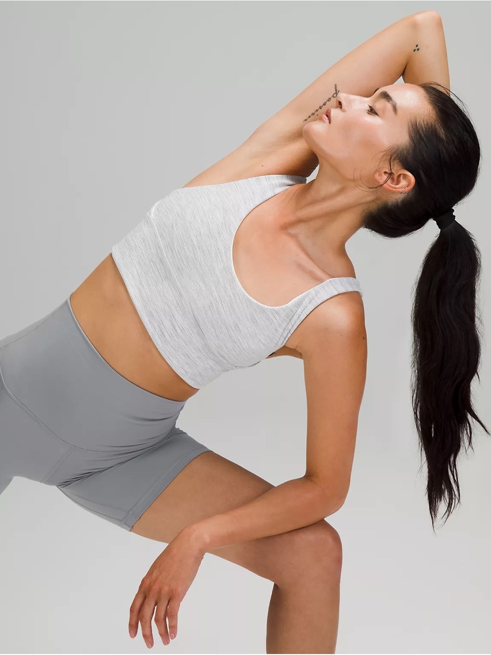 Reversible Lululemon longline bra - Light Heather Gray / white